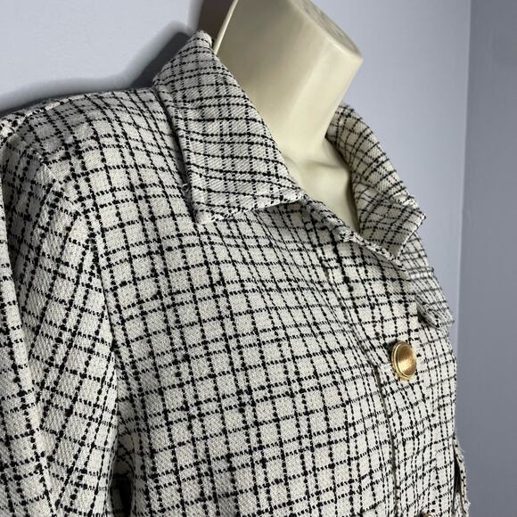 Anthropologie Bishop & Young Parker Tweed Cropped Jacket Windowpane M New - Picture 8 of 14